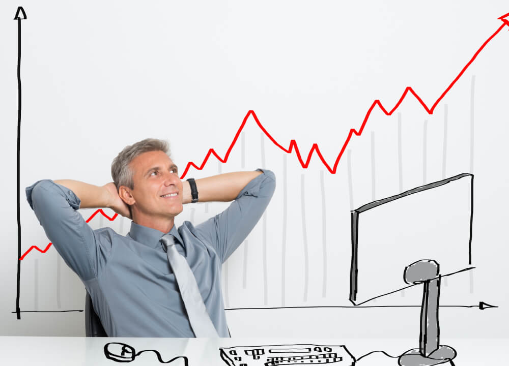 Business team reviewing growth plans